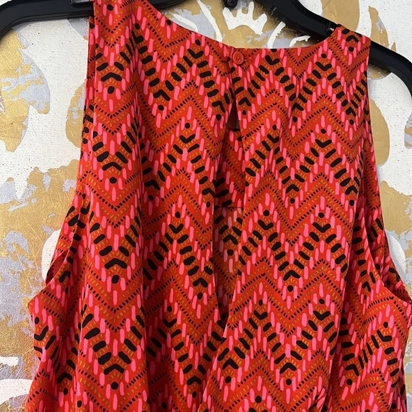 Jack B.B. Dakota Size Large Red Chevron Print Tank Dress - Picture 6 of 9